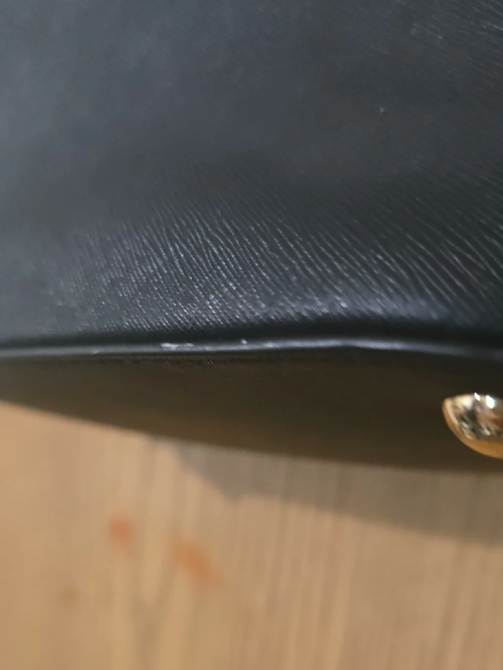 Michael Kors Black Saffiano Tote with Gold MK Charm